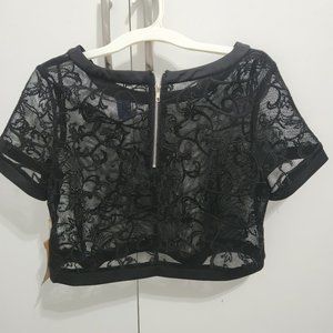 Cropped Lace Blouse